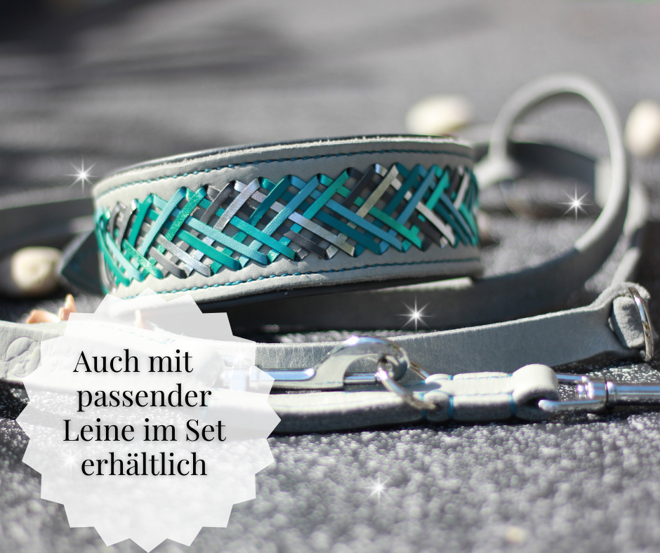 Hundewohl - Halsband mit Nappaleder und Aufflechtung