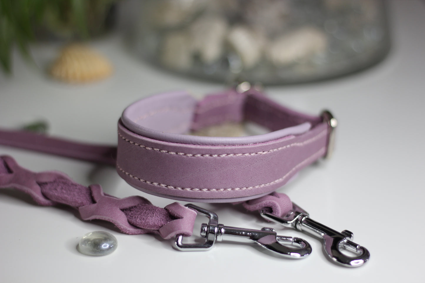 Hundewohl - Fat leather collar with nappa leather 