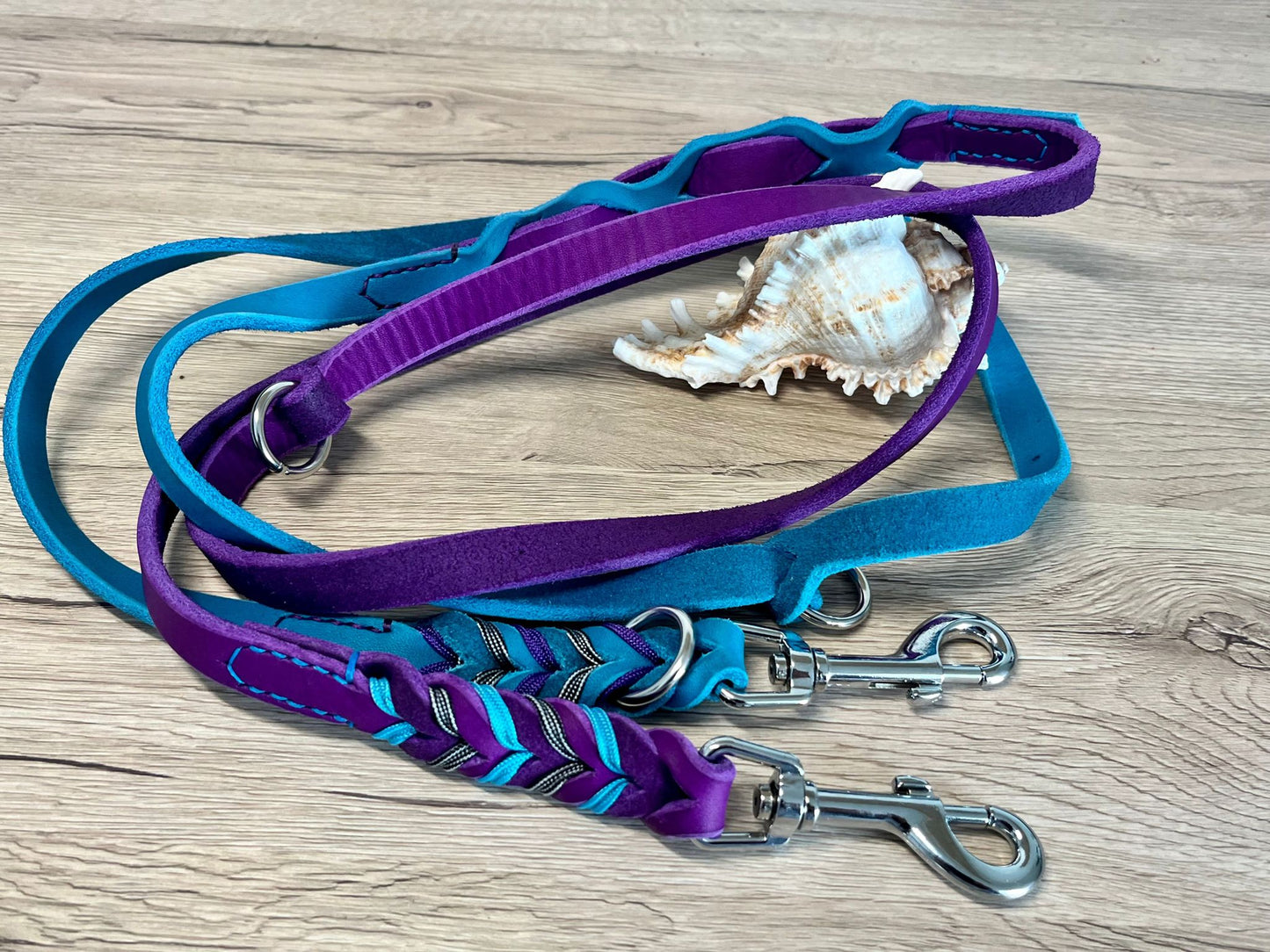 Dog welfare leather leash "summer vibes" 