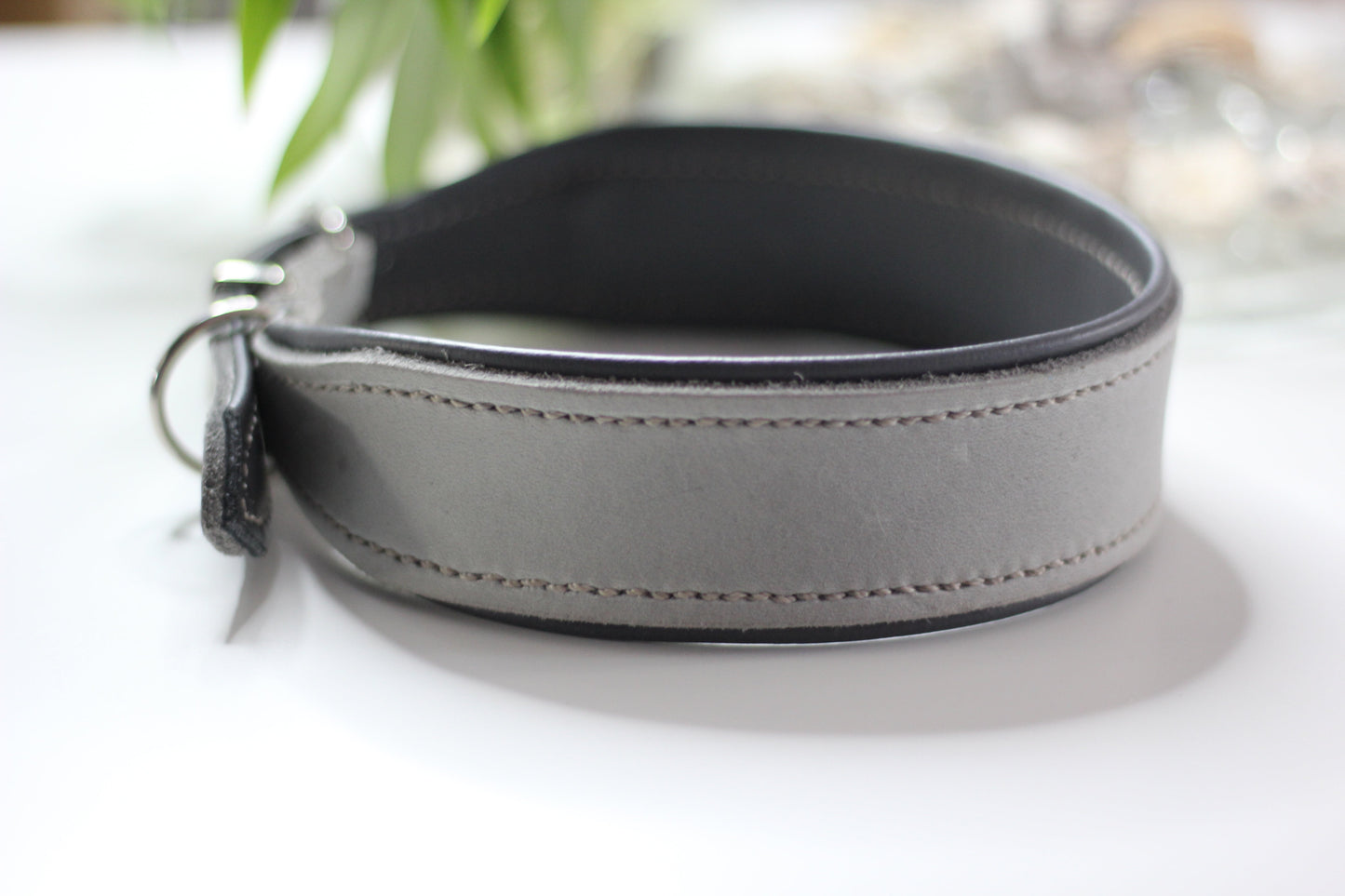 Hundewohl - Fat leather collar with nappa leather 